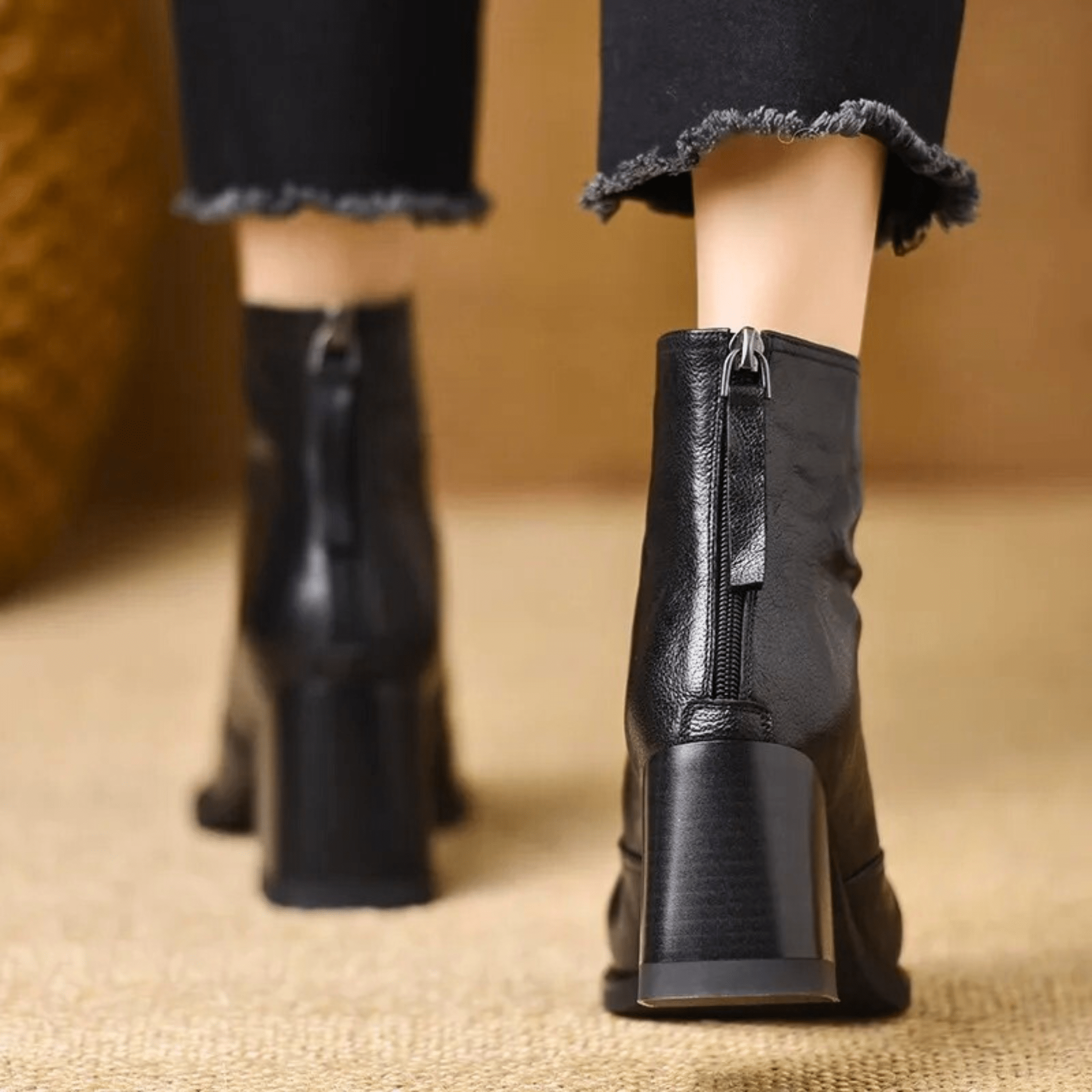 Claudia Luxury Mid-Heel Ankle Boots