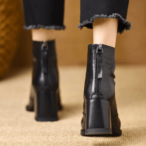 Claudia Luxury Mid-Heel Ankle Boots