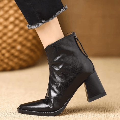 Claudia Luxury Mid-Heel Ankle Boots