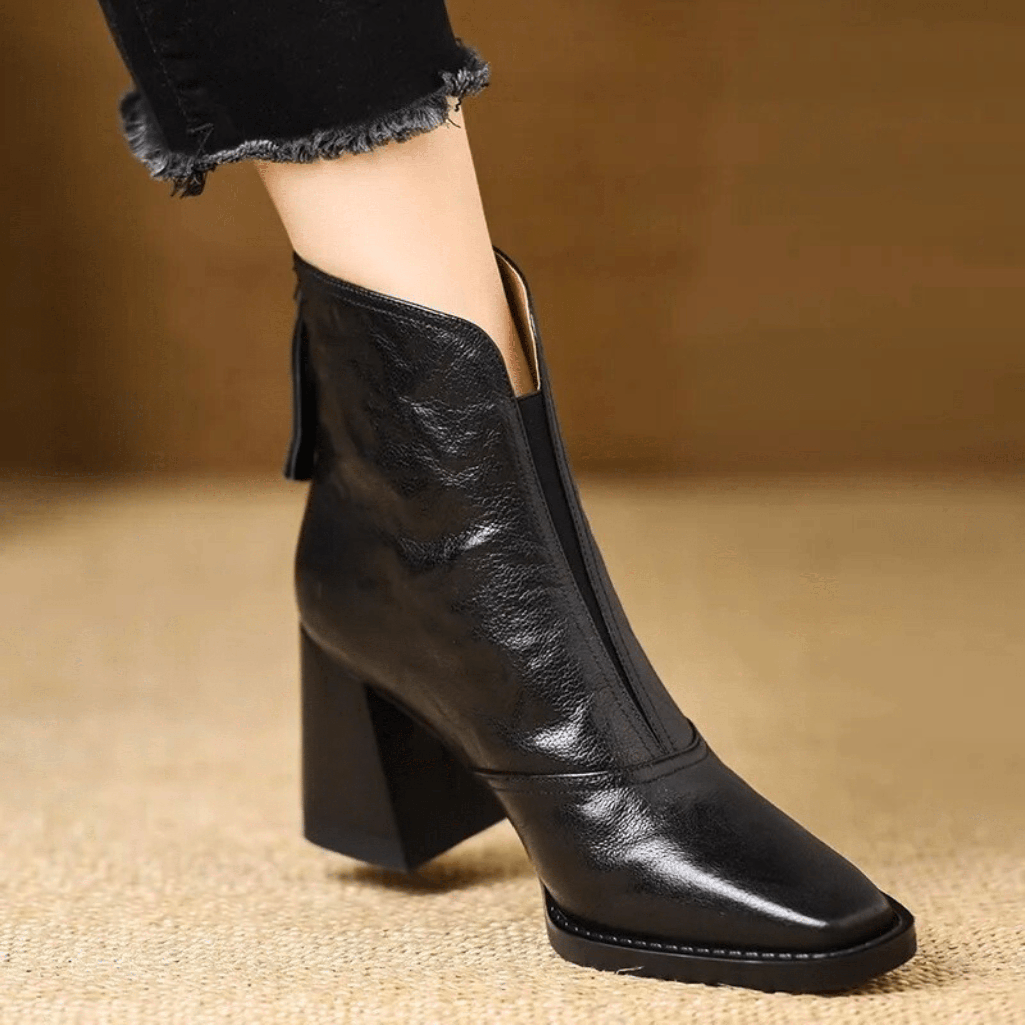 Claudia Luxury Mid-Heel Ankle Boots