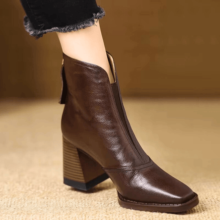 Claudia Luxury Mid-Heel Ankle Boots
