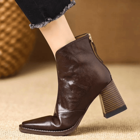 Claudia Luxury Mid-Heel Ankle Boots