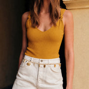 Ginger Solid Sleeveless Tank Top